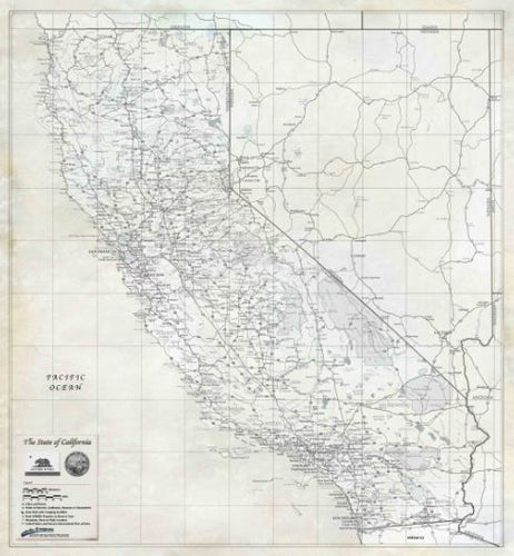California Rustic Wall Map - Houston Map Company