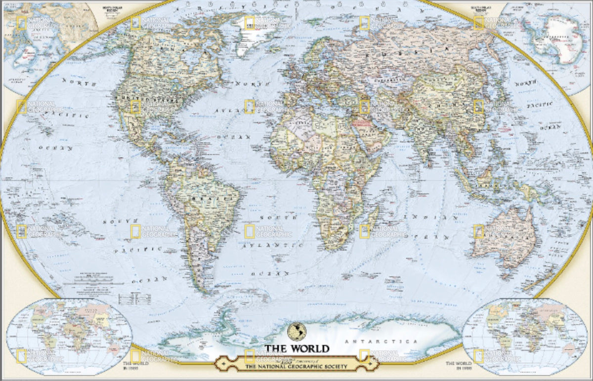 National Geographic 125th Anniversary World Map – Houston Map Company