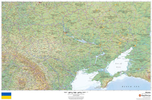 Ukraine physical and political Map