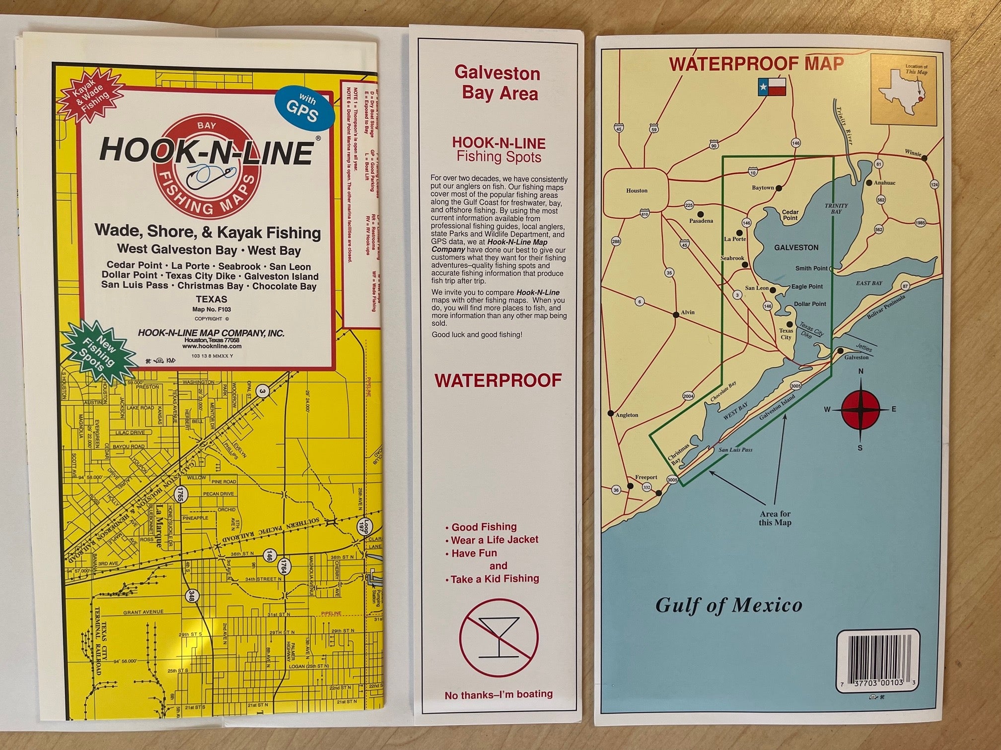 Galveston West Bay: Wade, Shore & Kayak Fishing Map by Hook-N-Line –  Houston Map Company