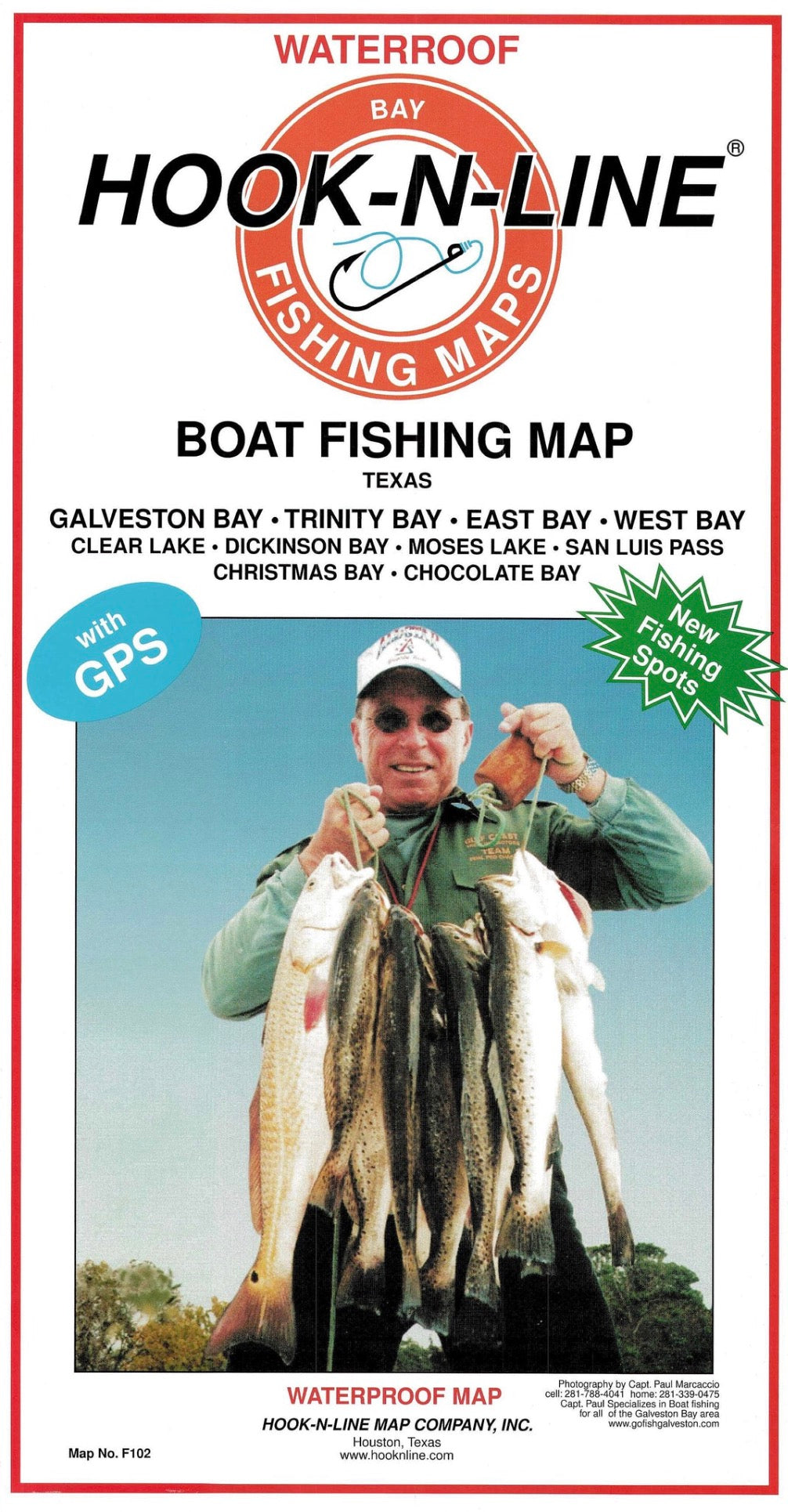 Galveston Area Fishing Map by Hook-N-Line – Houston Map Company