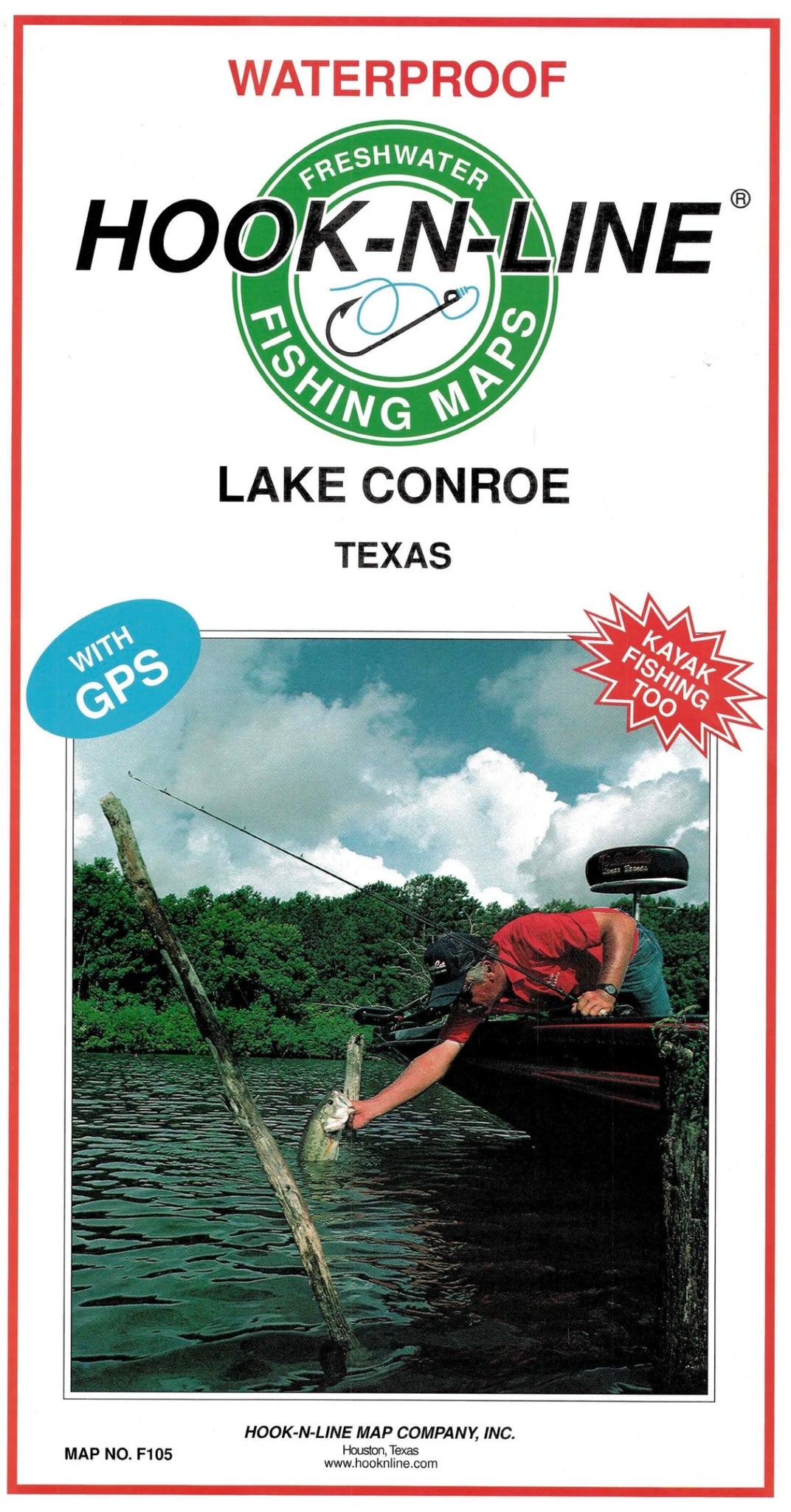 Lake Conroe Fishing Map by Hook-N-Line – Houston Map Company