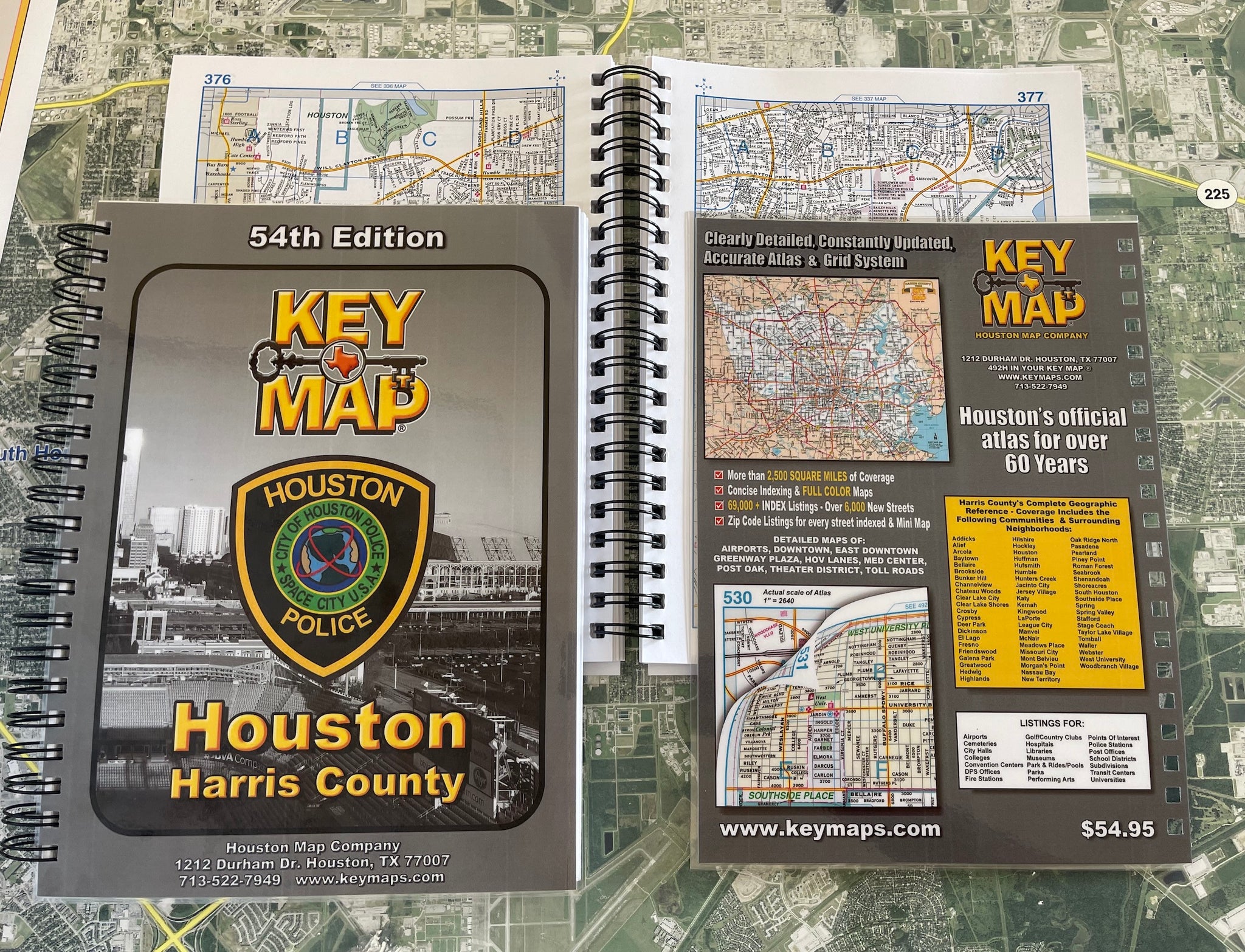 Police Key Process Map Houston Police Special Edition - Harris County 54th Key Map Atlas ...