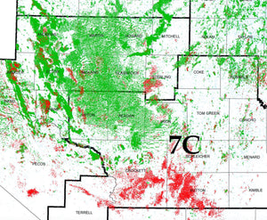 Texas Oil & Gas Wells Wall Map 2023