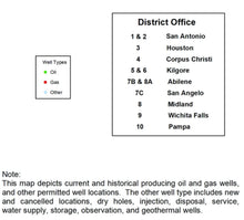 Texas Oil & Gas Wells Wall Map 2023