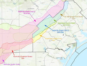 Texas Top Producing Oil & Gas Production Wall Map of 2022