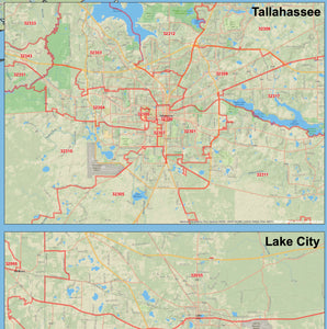 Hurricane Idalia Map with Cities- Counties, Towns, City Zip Insets 2023