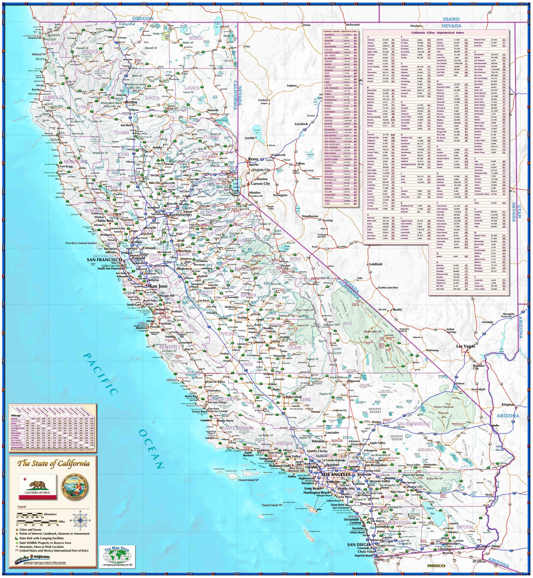 California Reference Wall Map - Houston Map Company