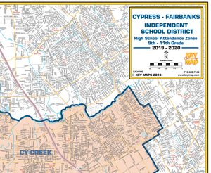 CyFair ISD Wall Map - 2020/2021