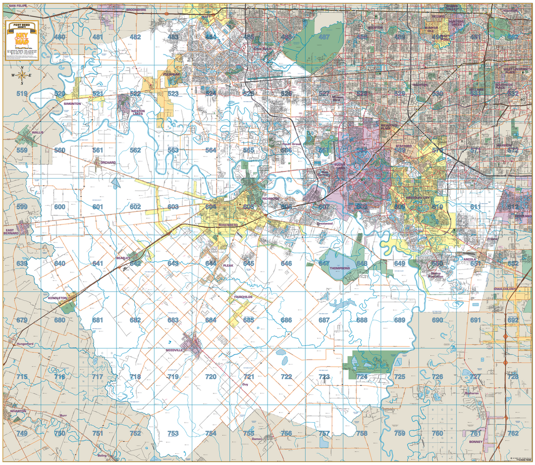 Fort Bend County Wall Map - Houston Map Company