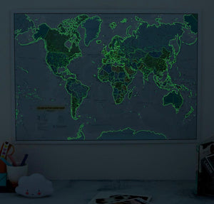 Glow in the Dark World Map