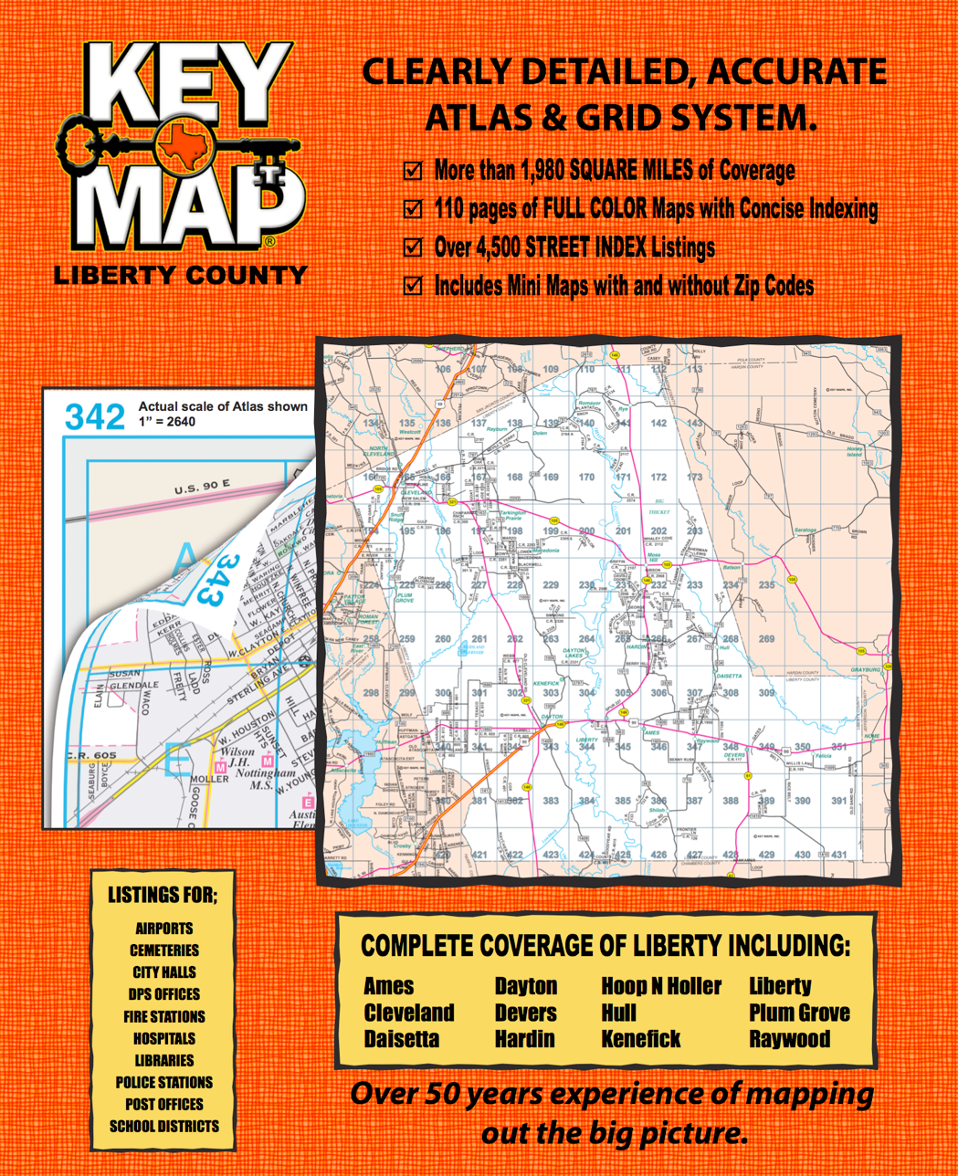 Houston Key Map Liberty County 1st Edition Key Map Atlas – Houston Map Company