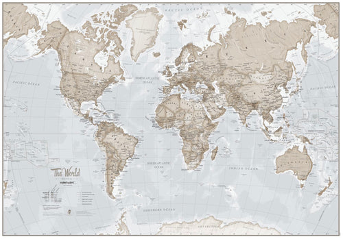World Map - Neutral World as Art