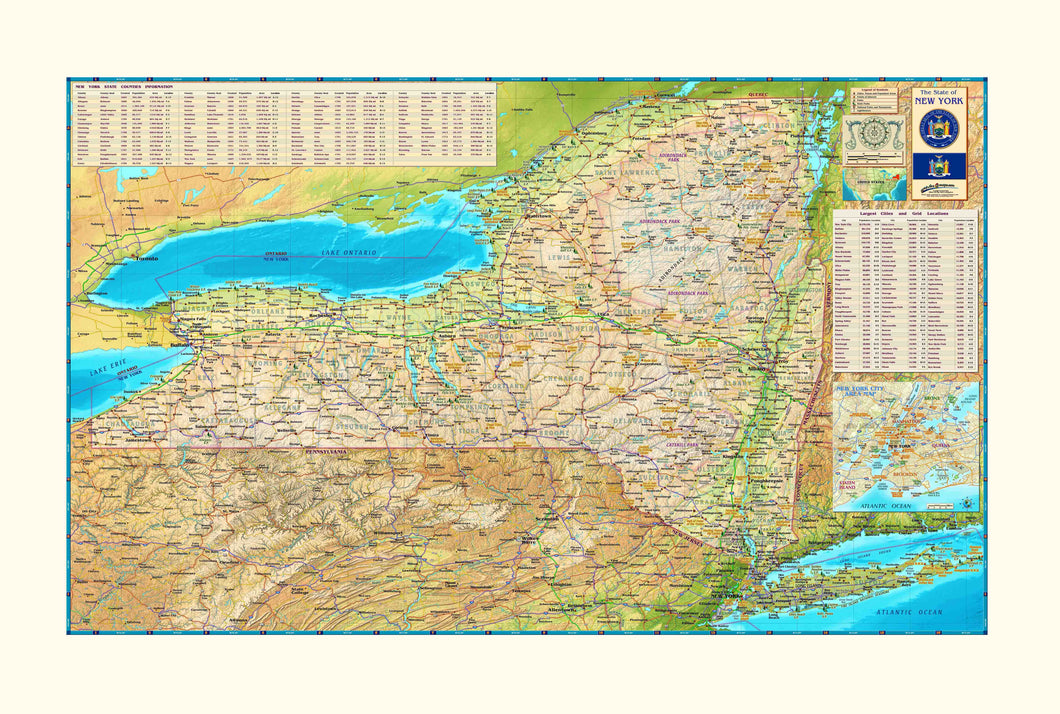 New York Wall Map - Houston Map Company