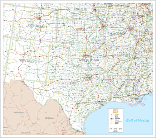 South Central USA - Houston Map Company