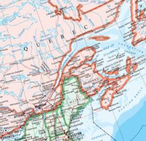 North America Wall Map - Canada Reference