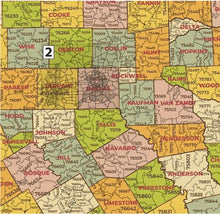 Texas Zip Code Map with Counties