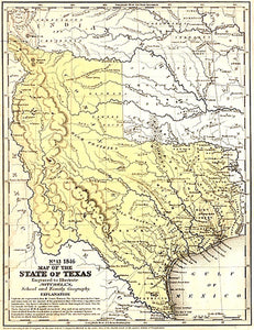 1846 Texas "Stovepipe" Map