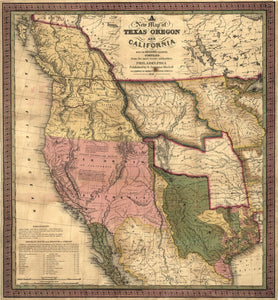 A New Map of Texas, Oregon and California with the Regions Adjoning, 1846