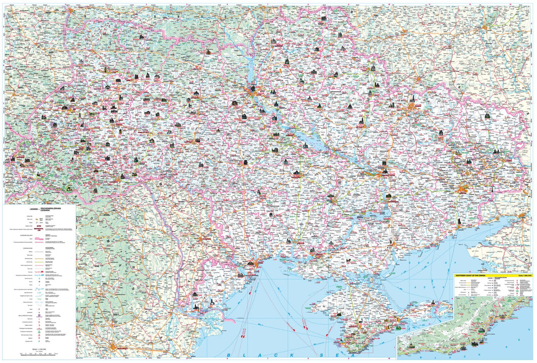 Ukraine Tourist Wall Map - Latynka