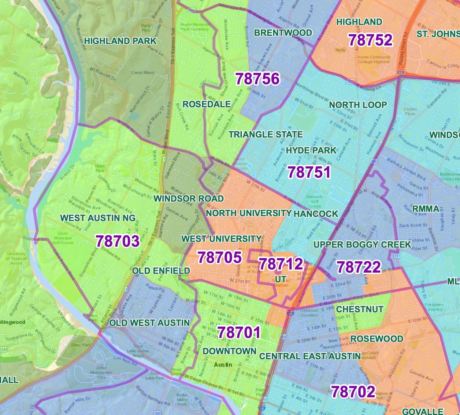Austin Texas Income Map with Zip Codes – Houston Map Company