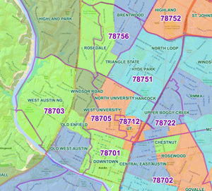 Austin Texas Income Map with Zip Codes