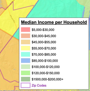 San Antonio Texas Income Map with Zip Codes