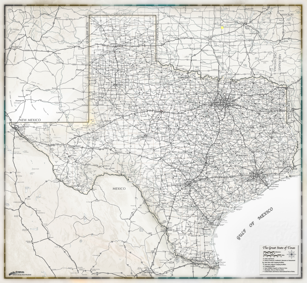 Gray Scale Texas Wall Map - 2018 – Houston Map Company