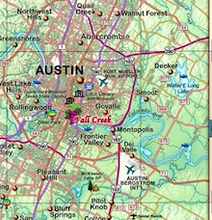 Texas Hill Country & Wine Wall Map - Houston Map Company