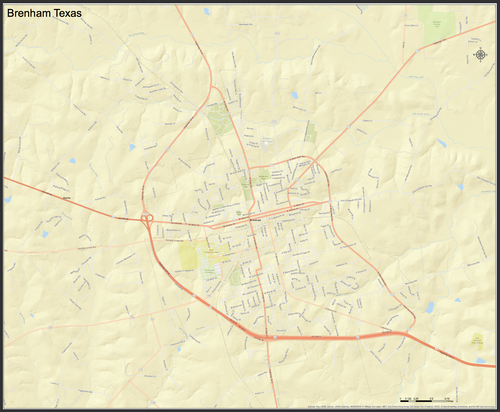 Brenham Texas Mini-Map - Houston Map Company