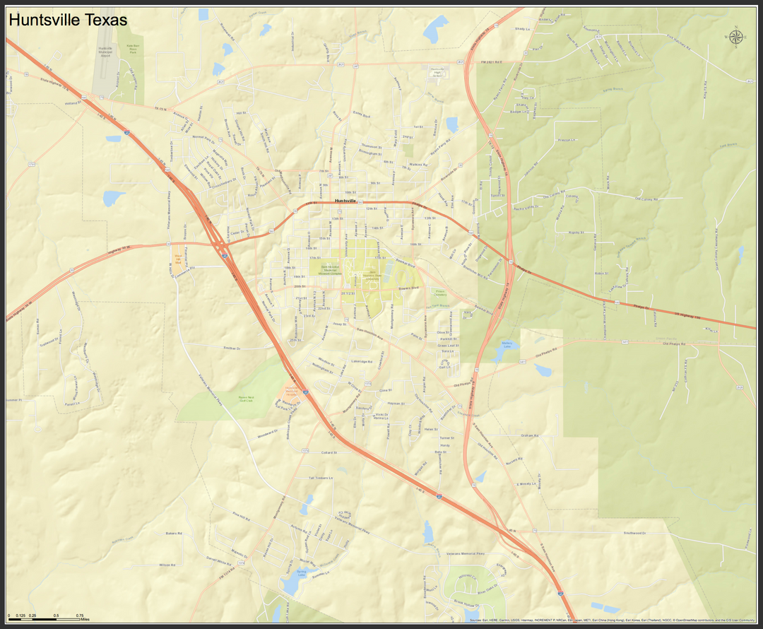 Texas Mini Map Huntsville Texas Mini-Map – Houston Map Company
