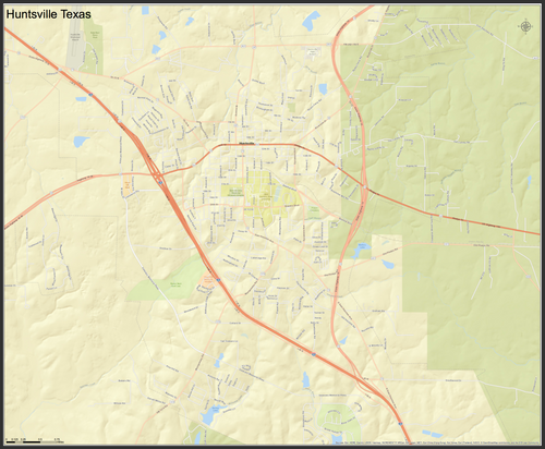 Huntsville Texas Mini-Map - Houston Map Company