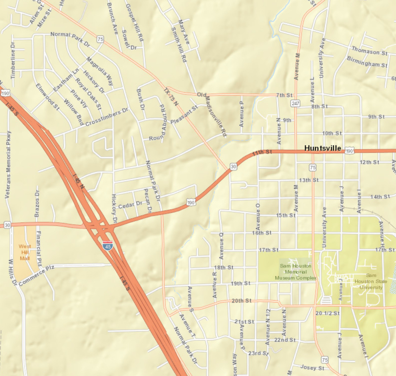 Huntsville Texas MiniMap Houston Map Company