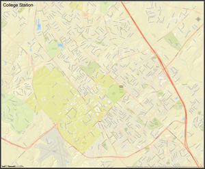 College Station Texas Mini-Map - Houston Map Company