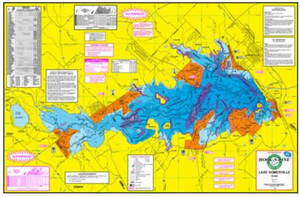 Lake Somerville Fishing Map - Houston Map Company