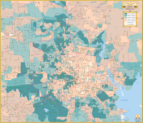 Houston Area Income Map 2019 - Houston Map Company