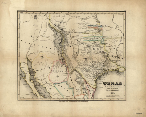 Texas Indian Territory 1846 - Houston Map Company