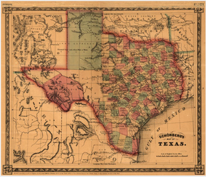Schönberg's map of Texas - Houston Map Company