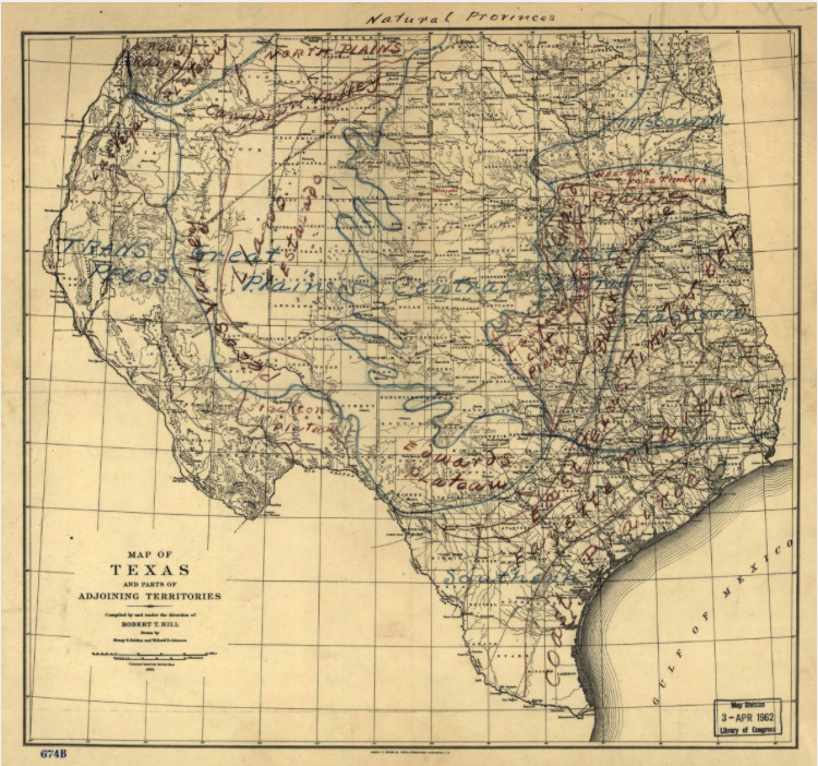 Texas Natural Provinces - Houston Map Company