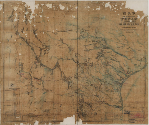 Texas and Mexico 1868 - Houston Map Company