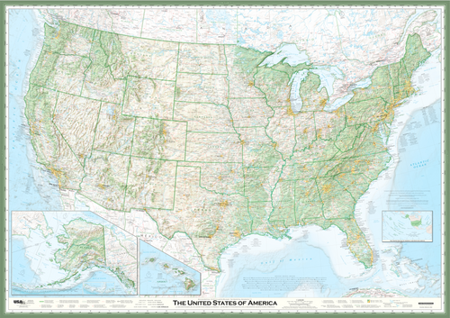 USA Wall Map - Essential Geography - 2nd Edition 2020 Update