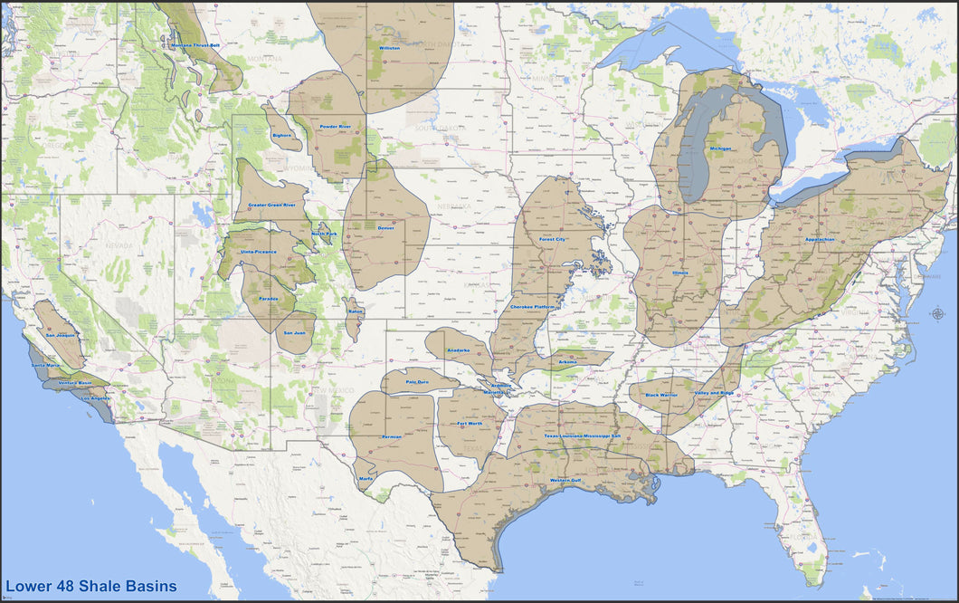 Shale Fracking Map Shale Gas Map