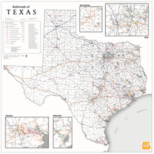 Texas Railroad Wall Map - Official Map Of Texas 2022