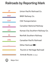 USA Railroad Wall Map - 2023