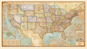 USA Antique Wall Map - Houston Map Company
