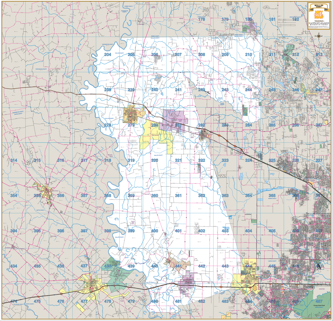 Waller County Wall Maps - Houston Map Company