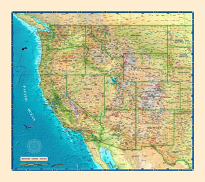 Western USA Wall Map - Houston Map Company