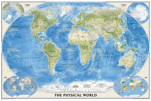 National Geographic World Physical Map