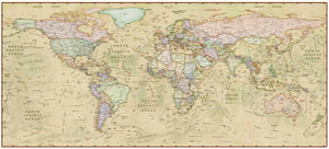 Decorative Antique World Wall Map - Houston Map Company